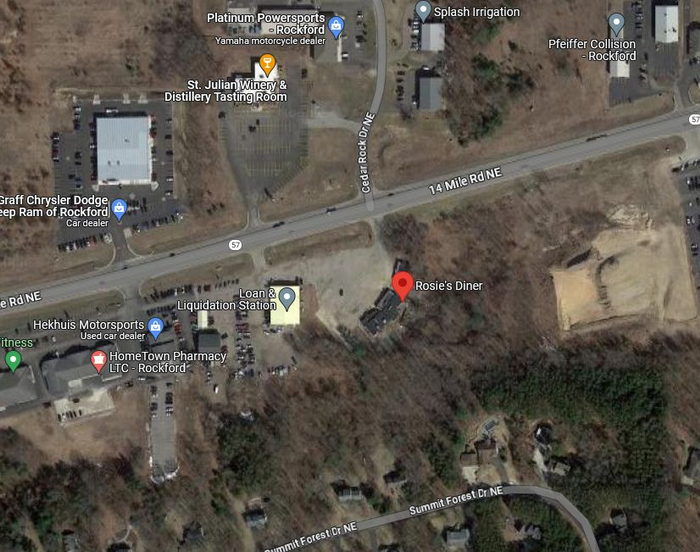 Rosies Diner - Aerial Map (newer photo)